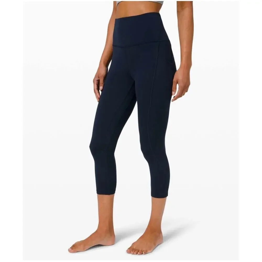 Lululemon Leggings Womens 12 Blue Align High Rise Crop Pockets 23